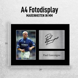 HWC Trading A4 Paul Gascoigne Rangers Gazza Gifts Printed Autograph Picture for Fans and Supporters of Signing - A4