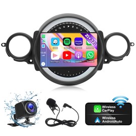 Android 13.0 Double Din Car Stereo - 9 Inch Touch Screen Car Radio Android Auto CarPlay Car Audio Multimedia Receiver with GPS ＆ Backup Camera Bluetooth for Mini Cooper R56 2007-2014