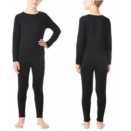 32 DEGREES Weatherproof Big Boys Base Layer Thermal Shirt Long Underwear Set (Large, Black)