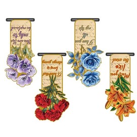 4 marcapáginas de flores magnéticas clásico, marcapáginas magnéticos de flores para mujeres, marcadores magnéticos de flores