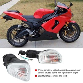 Akozon Turn Signal Light 2PCS Motorcycle Modification Accessories Turn Signal Lamp for KAWASAKI NINJA ZX-6R 636 600 ZX-6RR KLE 500 KLE 650 VERSYS KLR 650 Z750S(Black+White)