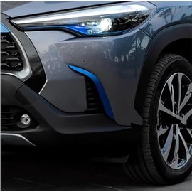 ANUNFRRE Car Accessories Fit for Toyota Corolla cross 2022-2024 ABS (Blue Black) Front Fog Light Lamp Frame 2pcs