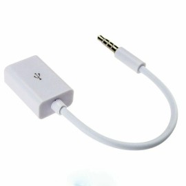 3.5mm Male AUX Audio Plug Jack to USB 2.0 Female Converter Cable Cord Car MP3 WT