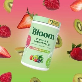 Bloom Bloom Nutrition Greens and Superfoods Powder Strawberry Kiwi Flavored Mix