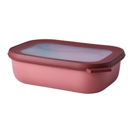 Mepal Cirqula 34oz/1,000ml Circular Rectangular Multi Food Storage & Serving Container with Transparent Lids | Perfect for Food Prep | Microwave & Dishwasher Safe | Vivid Mauve | Made in Holland