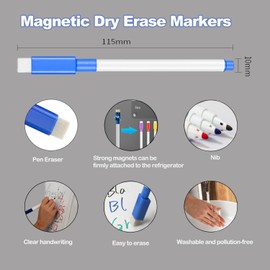 Todkoding 9"x13" Clear Weekly Meal Planner Magnetic Acrylic Board,Acrylic Magnetic Dry Erase Board for Fridge, Magnet Week Calendar for Refrigerator Includes 6 Colors Markers