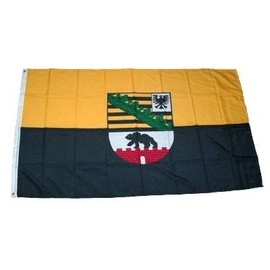 FahnenMax MM Saxony-Anhalt Flag 150 x 90 cm Flag, Weatherproof, multi-coloured, 16203