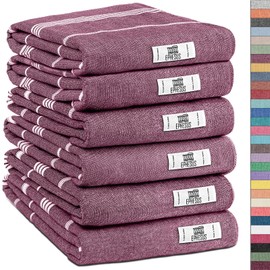 EPHESUS TOWELS Hand Towels - Set of 2 | 18" x 30" - Decorative Turkish Hand Towel for Bathroom, Kitchen, Guest, Face, Hair, Tea, Dishcloth (Sultan, Pack of 6, Orchid)