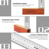 WORKPRO Carpentry Squares Set 2-Piece, Try Square 8-Inch/200mm, Adjustable Sliding