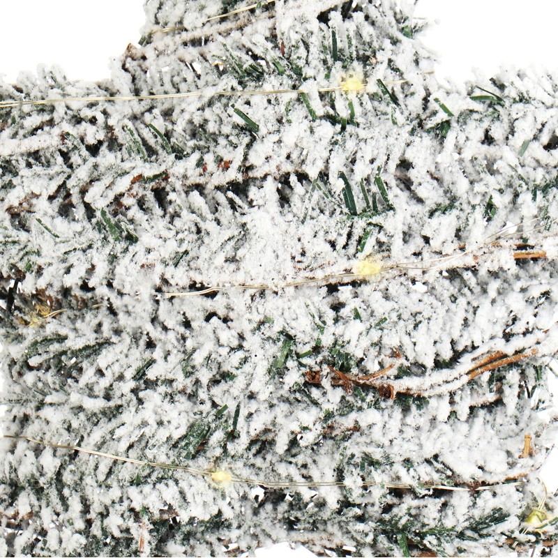 com-four® Artificial Christmas Star Snowed with Lighting and Timer, Star