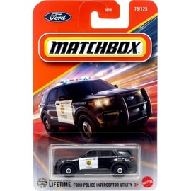 Matchbox Ford Police Interceptor Utility, Schwarz-Weiß, Maßstab 1:64, Druckguss-Auto, 75/125