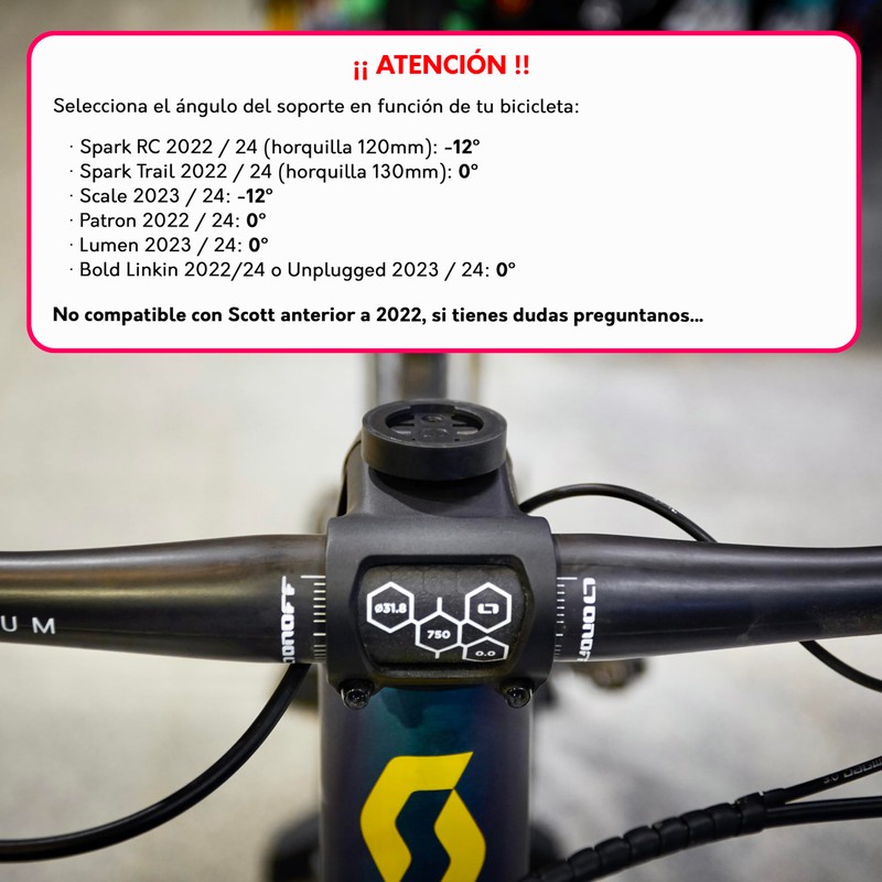 Bike3D Garmin GPS-Halterung, kompatibel mit Scott Spark und Patron 2022/23