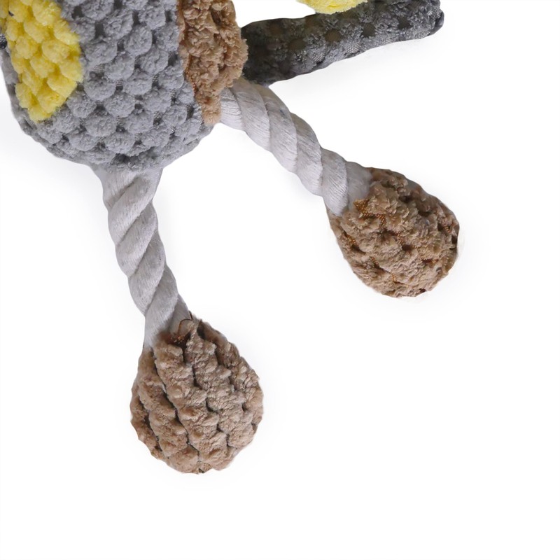 Rosewood Molly Mouse Dog Toy, grey, yellow, All Breed Sizes