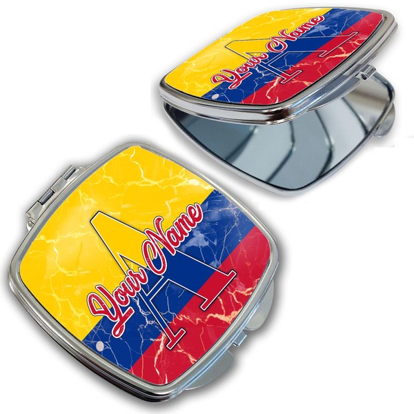 Bleu Reign Compact Personalized Pocket Mirror Custom Name Colombia Flag