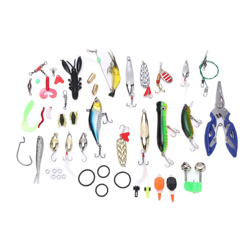 106pc Multifunctional Fishing Tackle Kit Metal Spoon Fishing Mixed Hard