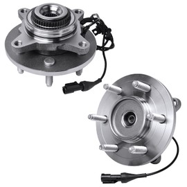 Detroit Axle 515043 Front Wheel Hub and Bearing Assembly w/CV Spindle Nuts for Ford F-150, Lincoln Mark LT, 4x4 (4pc Set) (Column 1, w/ 6 Studs, Built from 11/29/04)