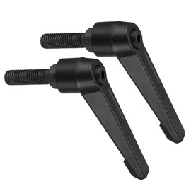 CoCud Clamping Lever Handles M10 x 35 mm Male Thread Adjustable Quick Release Locking Rotating Bolt Knobs Black - (Use: for Lathes) Pack of 2