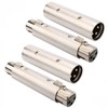 RUNCCI-YUN Pack of 4 3-Pin XLR to XLR Gender Changer