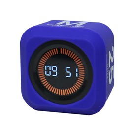 Rotating Pomodoro Visual Cube Timer 5, 25, 10 50 Minutes Preset, Silicone Cover Desk Productivity Flip Timer, Gravity-Sensing Custom Countdown for ADHD Study Work Kitchen School (Purple+Black)