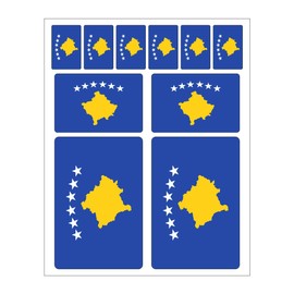 Generisch Set of 10 Flag Stickers Kosovo Car Sticker