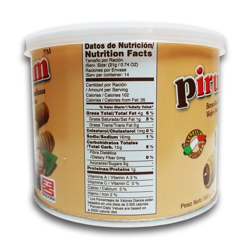 8 Pack Pirucream Chocolate and Hazelnut Wafer 10.59oz