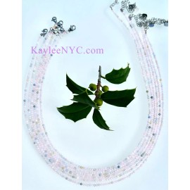Wholesale Lot 6 Pcs 2mm Natural Morganite Necklaces Crystal Healing Energy