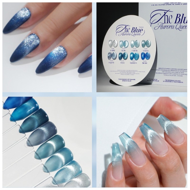 DGEL Aurora Queen The Blue Magnetic Gel Set 8items