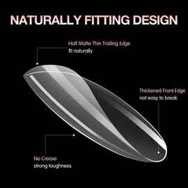 BEAUTPAL Medium Oval Nail Tips Fake Nail Tips, 510Pcs Full Matte Soft Gel X Nail Tips, 15 Sizes Full Cover Acrylic False Press on Nails Tips, Nail Extension Tips