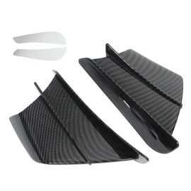 1 Pair Motorcycle Winglets, Universal Aerodynamic Front Winglets, Carbon Fiber Style Wing Cover, ABS Winglet Kit, Fits Fiber Side Panels