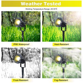 ONECORN Gartenleuchte mit Erdspieß 4W LED Gartenstrahler mit GU10 IP66 Wasserdicht Gartenlampe mit Stecker Warmweiß 3000K Led Strahler für Außen Garten Rasen Baum Wiese(2er Pack)