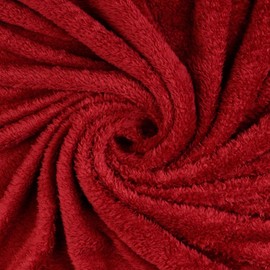 Double Sided Coral Cuddle Fleece Fabric Material - Bordeaux