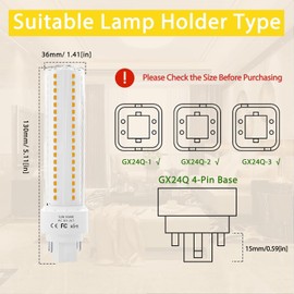 Lustaled LED Gx24q 4-Pin Base Light Bulb, 12W Gx24 PL Retrofit LED Recessed Light Natural White 4000K 26W Compact Fluorescent Lamp Replacement for Ceiling Fixtures, 4-Pack (Remove/Bypass The Ballast)