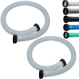eBoot 2 Pcs 29060e Above Ground Pool Hoses 1.5" Diameter 59" Long Swimming Pool Pump Hose Replacement for Filter Pump, Saltwater System, Sand Filters Accessories(Clear White)