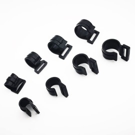 20 x Black Plastic C-Clips for Camping Awning Tent Poles of 17 mm Durable POM Lock Handle Clamp Hiking Tent Replacement for Outdoor Cover Attachment