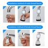 Tap Filter, Transparent, 360° Tap Filter, 3-Speed Mode, Adjustable Water-Saving