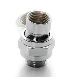 OFFO Shower Head Swivel Ball Adapter, All Metal Adjustable Shower Arm Extension Connector Universal Showering Component Solid Brass, Chrome