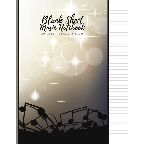 Blank Sheet Music Notebook - 100 Pages - 12 Stave