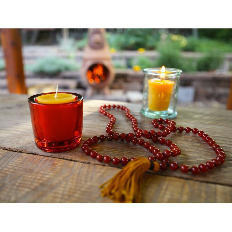 Bluecorn Beeswax Heavy Glass Votive and Tea Light Candle Holders