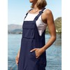 ZESICA Women's Sleeveless Overalls Jumpsuit Casual Loose Adjustable Straps Bib
