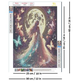 FAMA.store 5D Diamond Painting Kits for Adults - DIY Art and Crafts Kit with Full Drill Diamonds,Design Perfect for Beginners and Home Wall Decoration 12x16 Inch, Lunar Enchantress