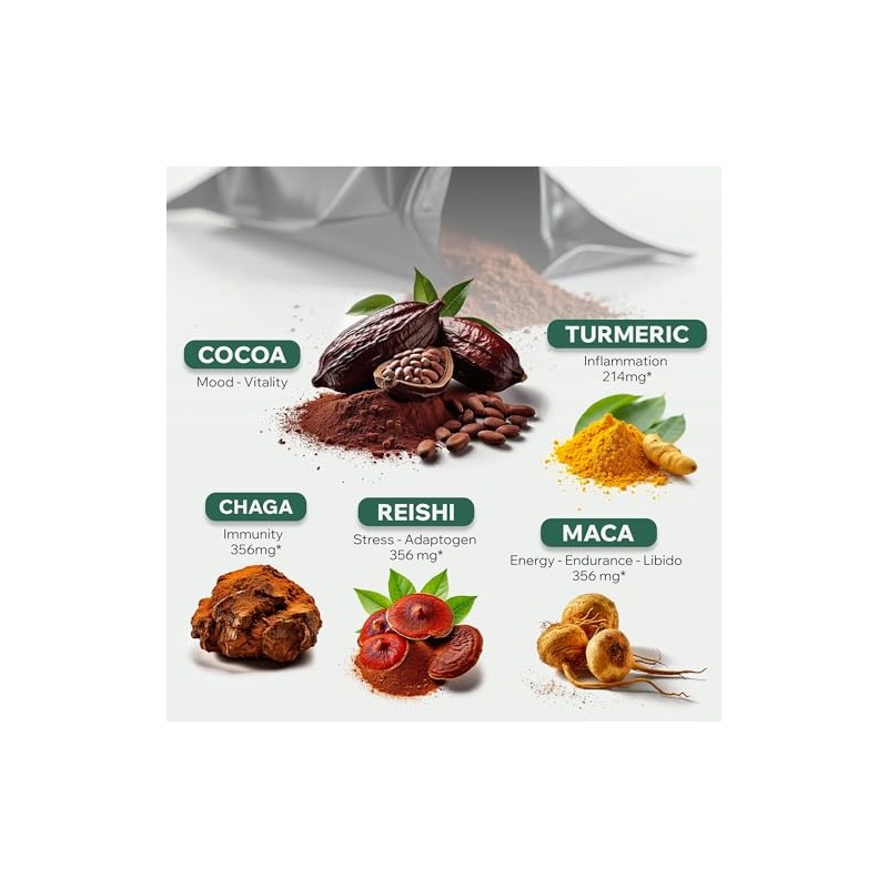 Wild Cocotropic - Elixir de champiñones con cacao, Reishi, extracto