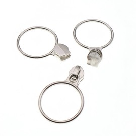 Leekayer 30PCS #5 Silver Chrome Ring Pulls for Nylon Coil Zippers Metal Zipper Sliders for Jacket Luggage Purses Bags Bulk(Silver Chrome) Metal Slider for Zipper