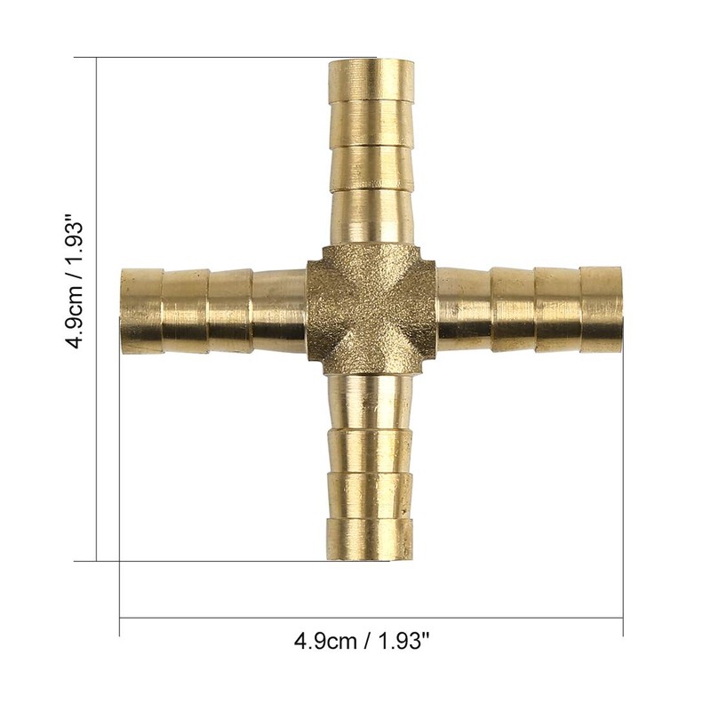 sourcing map Hose Nozzle Brass Hose Connector 8 mm 4