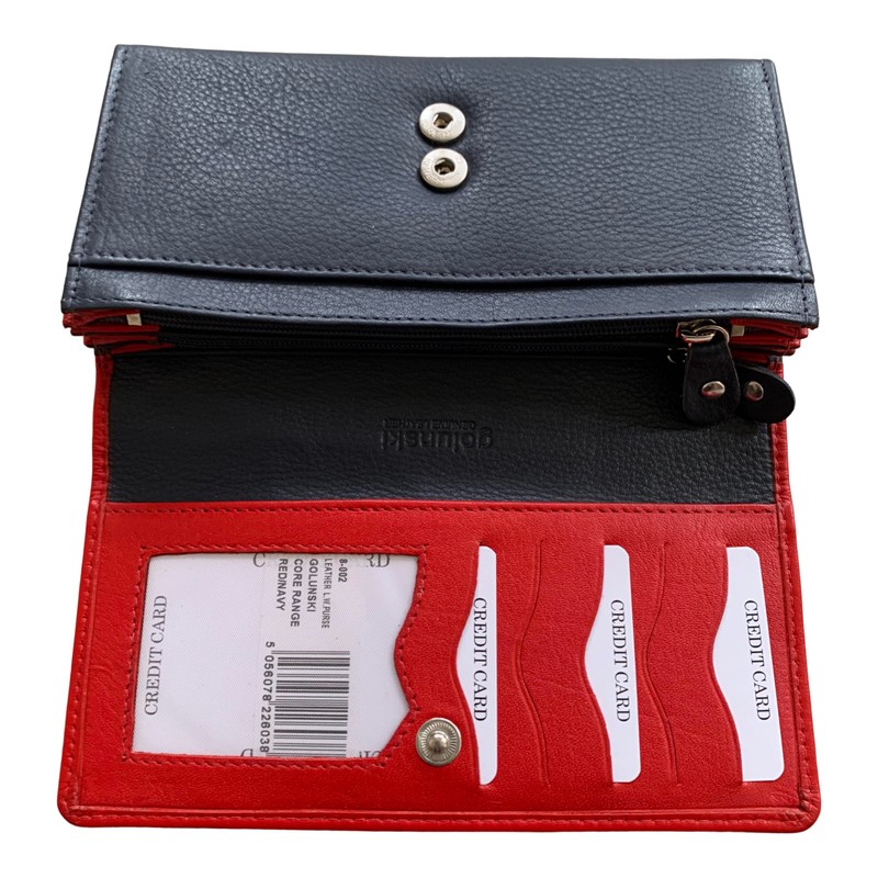 Golunski Ladies Soft Leather RFID Compact Trifold Purse - Red