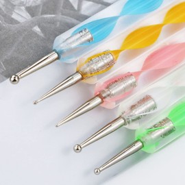 Dotting Pen, Nail Art Dotting Tools, Nail Art Sculpture Pen Dual Tip, Nail Art Drawing, Dotting Pen for Nail Design, Marbling Tool, Pack of 5