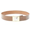German WWI Brown Leather Belt with Prussian Brass and Nickel