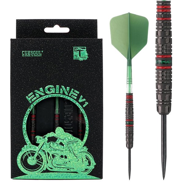 CUESOUL ENGINE V1 23g Steel Tip 90% Tungsten Dart Set with Oil Paint Finished and Unifying ROST T19 CARBON Flight