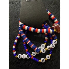 Unbranded NY Giants Womens 4-Piece Bracelet Set - NY G-Men, Big Blue - Football Charm