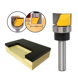 Saipor 8 mm Shank Flush Cutter Ball Bearing Top Floor Cleaning Wood Cutter Plane Cutter Cleaning Cutter Bottom Bearing Flush Router Bit Router Cutter for Woodworking Milling Tools