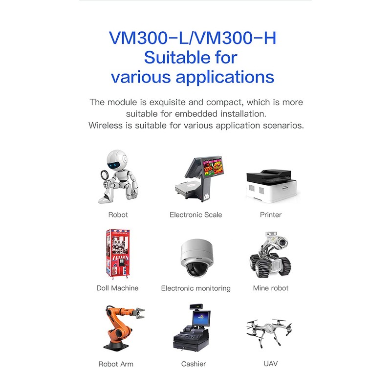 Vonets VM300-H 2.4GHz Industrial Grade Mini Module Wlan Repeater,Bridge,Router,with 2